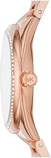 ساعة نسائية من مايكل كورس جانيل متعددة الوظائف ستانلس ستيل لون ذهبي وردي MK7095، تناظري
