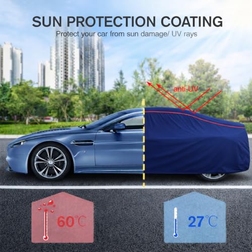 Image of Car Cover for Tata Safari 2019-2020 | 100% Waterproof Heavy-Duty 3-Layer Car Body Cover | All-Weather Rain, UV, Sun & Dust Protection | Custom Fit | Mirror & Antenna Pockets | Navy Blue