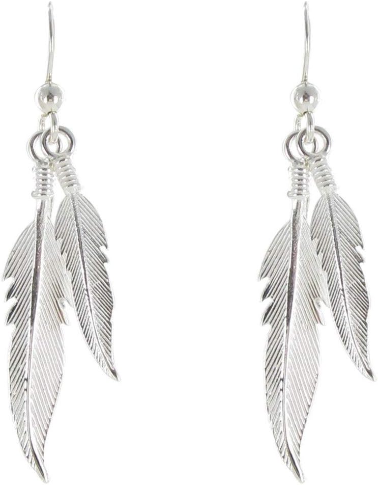 LES POULETTES JEWELS - Sterling Silver Earrings Two Feathers - Image 3