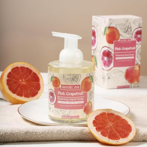 Image of ROMIIE ZOI Foaming Hand Soap, Pink Grapefruit, 500ml / 16.8fl.oz | With Gift Box, Gentle cleansing, nourishes skin without drying