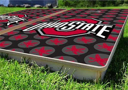 Ohio State Buckeyes Blackout Premium Pro Cornhole Bean Bag Toss Game 24x48 with 8 Regulation 16oz Bags