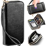 ELV Luxury Handcrafted Purse Series Designed for Samsung Galaxy S10 Plus Case, PU Vegan Leather Wallet Case Cover for Galaxy S10+ (6.4