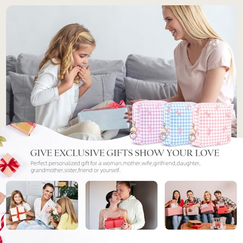 Image of Period Bag for Teen Girls, Canvas Sanitary Napkin Storage Bag with Zipper, Portable Menstrual Pad Bag Tampon Holder for Purse