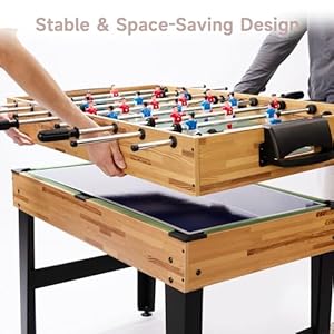 Sulives 2x4ft 13-in-1 Combo Game Table Set for Home,Combination Tables for Game Room, Friends & Family w/Hockey, Football, Billiards, Ping Pong, Shuffleboard, Chess, Checkers, Backgammon, Ring toss Sulives 2x4ft 13 in 1 Combo Game Table Set for HomeCombination Tables for Game Room Friends Family wHockey Football Billiards Ping Pong Shuffleboard Chess Checkers Backgammon Ring toss