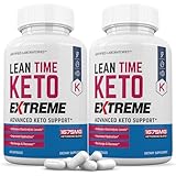 (2 Pack) Lean Time Extreme Keto Pills 1675MG New & Improved Formula Contains Apple Cider Vinegar Extra Virgin Olive Oil Powder Green Tea Leaf 120 Capsules