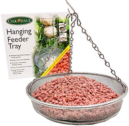 Oakdale – Comedero Colgante para pájaros, Plataforma Decorativa para alimentación al Aire Libre para pájaros Silvestres nativos, observación de Aves y ornitología, Percha de Alimentos de micromalla