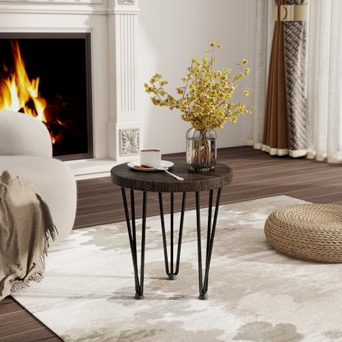 Fun Memories Round Coffee Table - Elm Wood Nesting Table