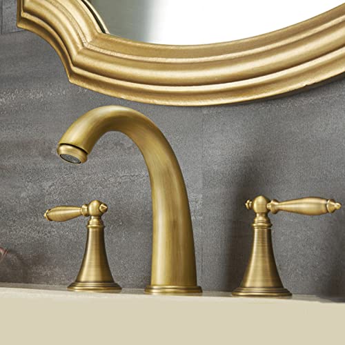 Robinet d'évier en laiton salle de bain rétro chic à double commande