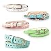 BMC Womens 5pc Mix Color Faux Leather Fashion Statement Skinny Belt Bundles