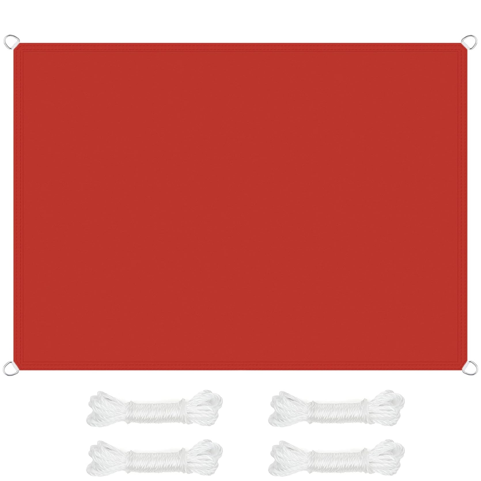 Voile d'ombrage rectangulaire 6,5x9,5m rouge pour extérieur et balcon