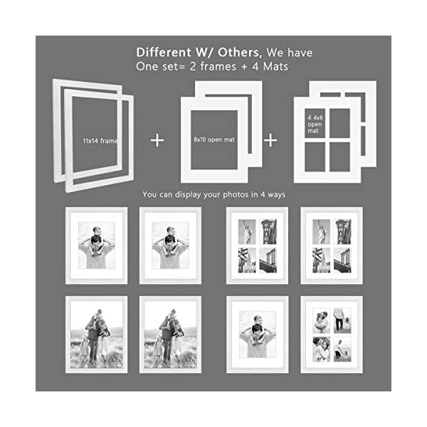 Hap Tim Bilderrahmen aus Holz Fotorahmen zur Wanddekoration 11x14 weiß – Bild 4