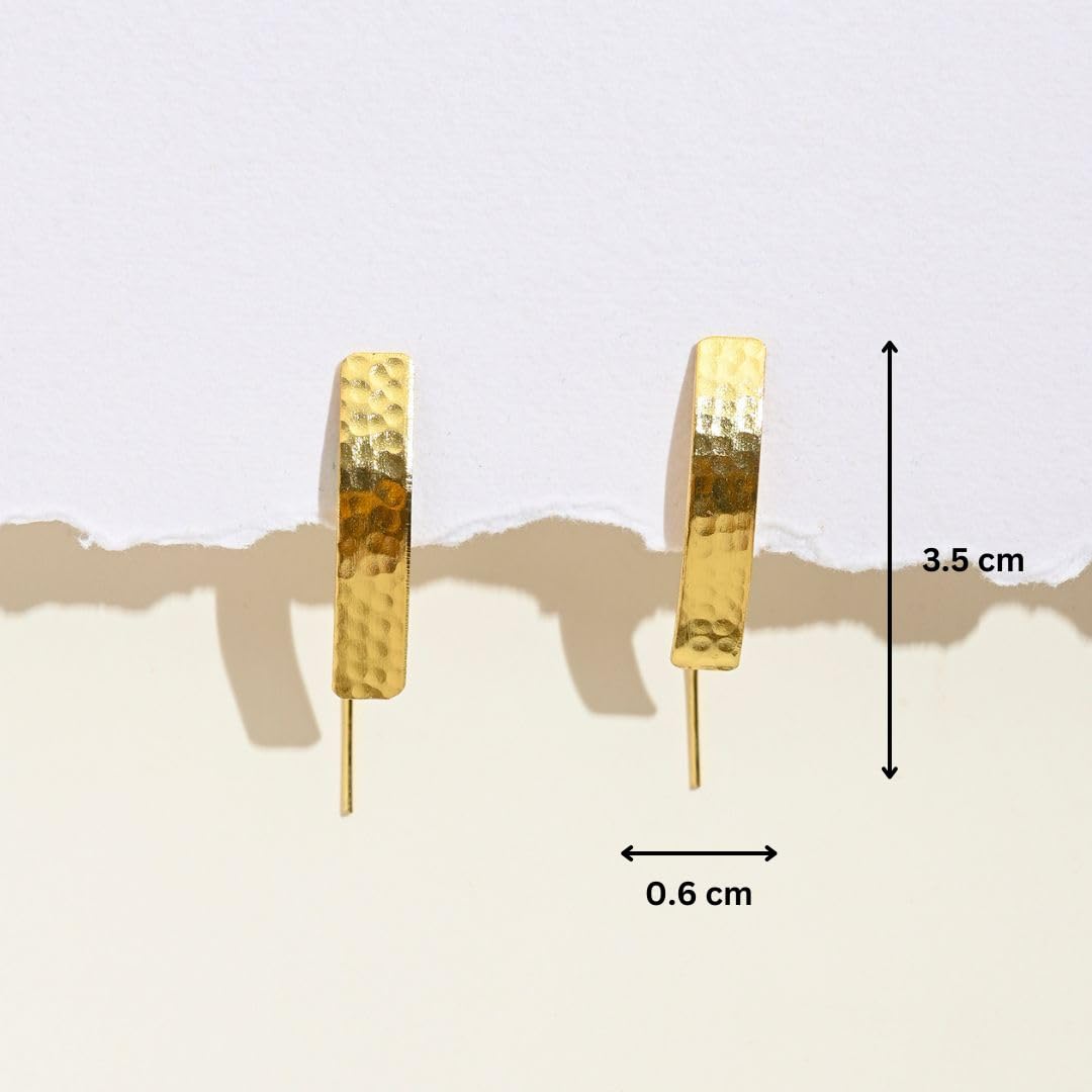 Finish Textured Long Drop Earrings Anti Tarnish & Light Weight