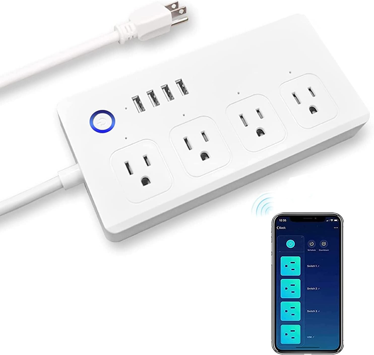 Smart Power Strip10A, WiFi Outlet, UseeLink Surge Protector, USB Power Outlet, Smart Extension Cord Compatible with Amazon Alexa and Google Assistant, Timing Control, Overload Protection