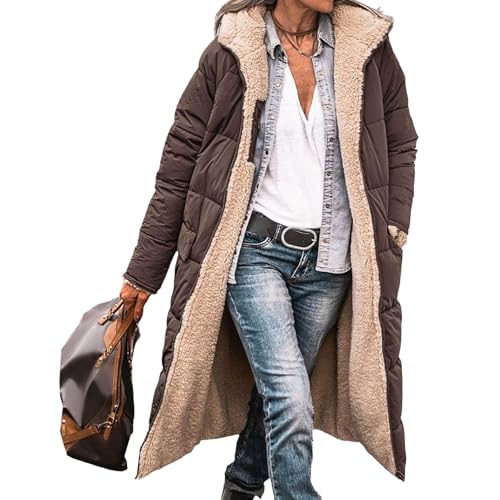 Manteaux longs Sherpa Fleece contre le vent d'hiver veste femme chaude et douce