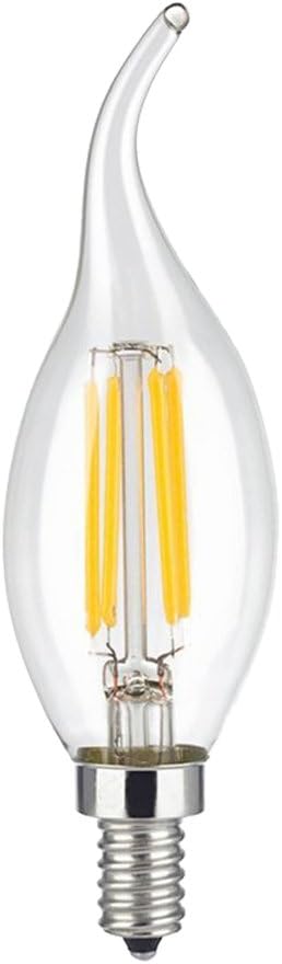 Deguan Vintage Non-Dimmable 4W LED Candle Bulb Filament Lamp C35L Candelabra lights E12 Base,Flame Decorating -2700K Warm White, 40W Incandescent Equivalent (4W=40W)-Pack of 1
