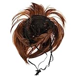 Parliky 1pc Pet Wig for Dogs and Cats Creative Funny Wig Accessories Lightweight Wearable Design for Festivals Flax Color Hairpiece