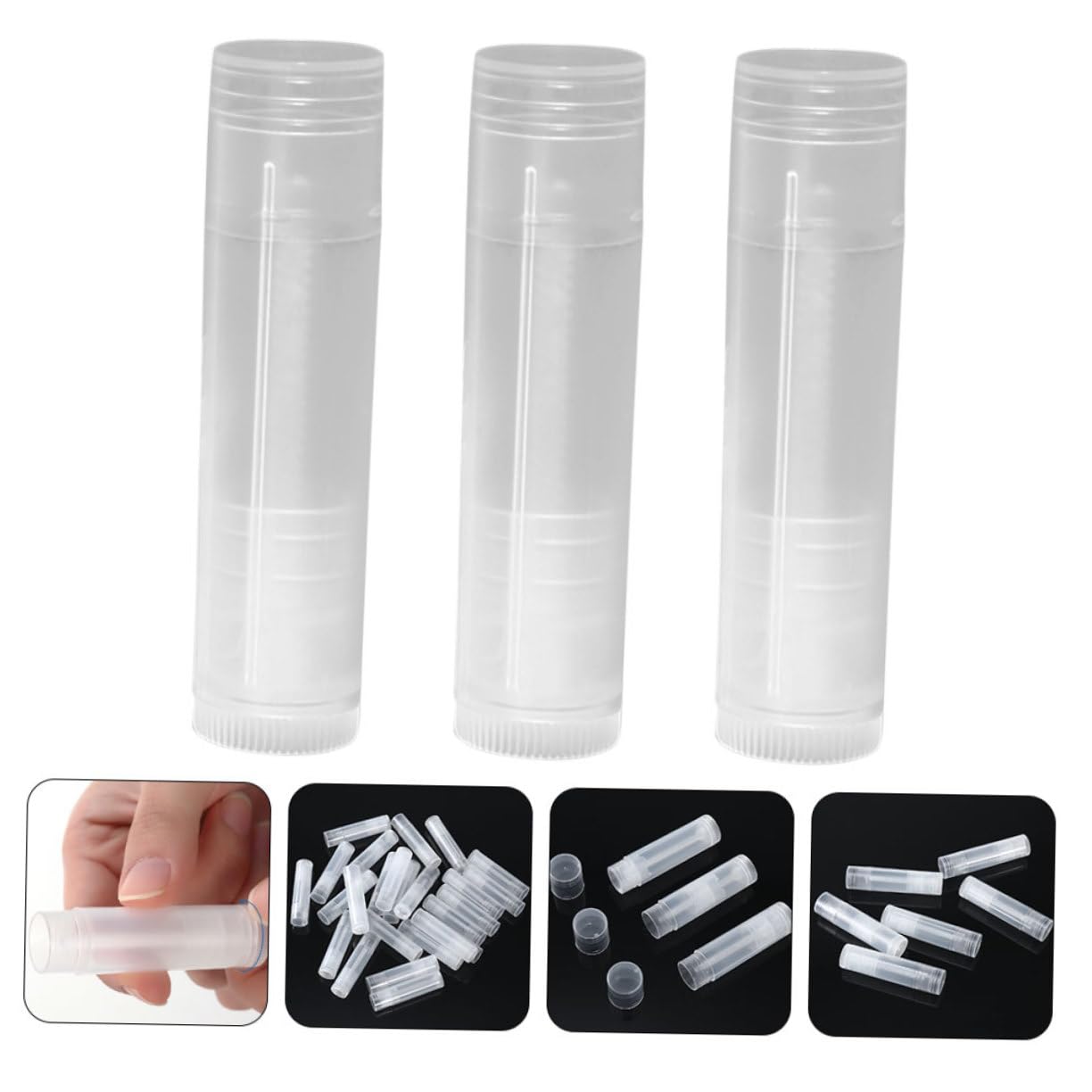Gatuida Tubetti per Balsamo Labbra in Pp Trasparenti 100 Pezzi Leggeri Design Umanoide per Conservazione e Uso Creativo per Balsamo e Crema Labbra Fai da Te