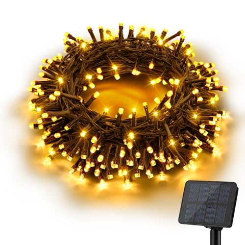 Gcstnn Solar String Lights Outdoor, 5M 50 LED Solar Powered Fairy Lights, 8 Modes IP65 Waterproof Solar Lights for Garden Patio Yard Party Christmas(Warm White)