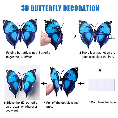 Livegallery 72 Pcs Blue Removable 3D Diy Beautiful Butterfly Wall Decals Blue Butterflies Art Decor Wall Stickers Murals For Kids Baby Boy Girls Bedroom Classroom Offices (Blue) #TOP3