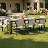 Dmora - Tavolo da esterno Roma, Ripiano rettangolare allungabile da pranzo, Tavolo da giardino estensibile effetto rattan, 100% Made in Italy, 150/220x90h72 cm, Marrone