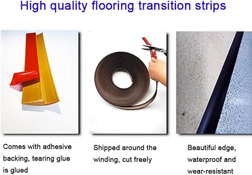 Miniatura 3 de KADEUX Tira de transición de alfombra a azulejos, cubierta de umbral de PVC para puerta, alfombra y suelo, tira de transición autoadhesiva (color