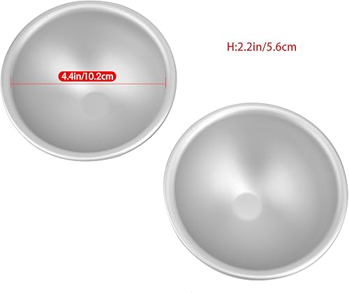 Miniatura 4 de Molde para pastel de cúpula de 4 pulgadas, 2 moldes para pasteles de fútbol, molde para pastel de hemisferio, molde de pastel de fútbol 3D para
