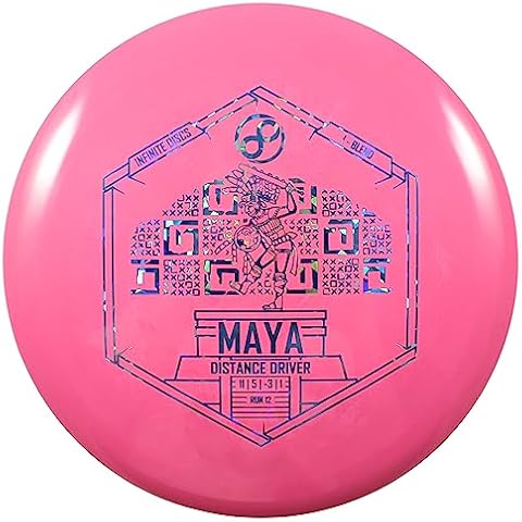 Infinite Discs | Maya | Maximum Distance Disc Golf Driver | I-Blend (173-175 Grams, Pink) Cover