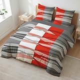 ETÉREA Microfaser Bettwäsche 135x200cm + 80x80cm - Ganzjahresbettwäsche Bettbezug Hunter Orange - Bettwäsche-Set mit Kissen 135x200cm Bettbezug + 80x80cm Kissenbezug Microfaser - OEKOTEX Made in Green