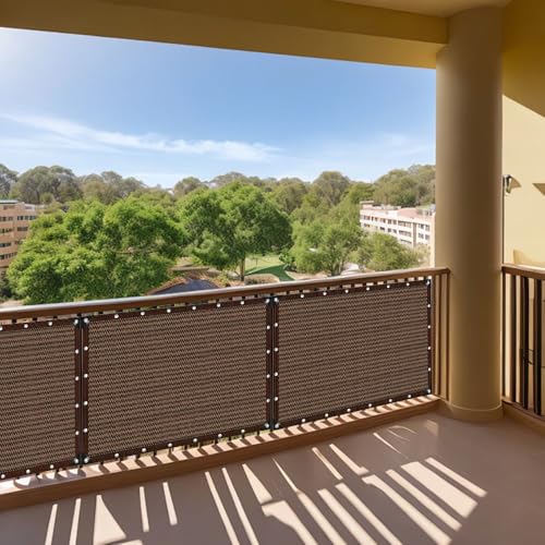 6' x 10' Privacy Screen Outdoor Fence Cover Weather Resistant Black UV Protection Shield with Cable Ties for Porch Deck Backyard Wall Garden Yard Patio to Sun Shade by Wzhslkx - Used condition - Image 6