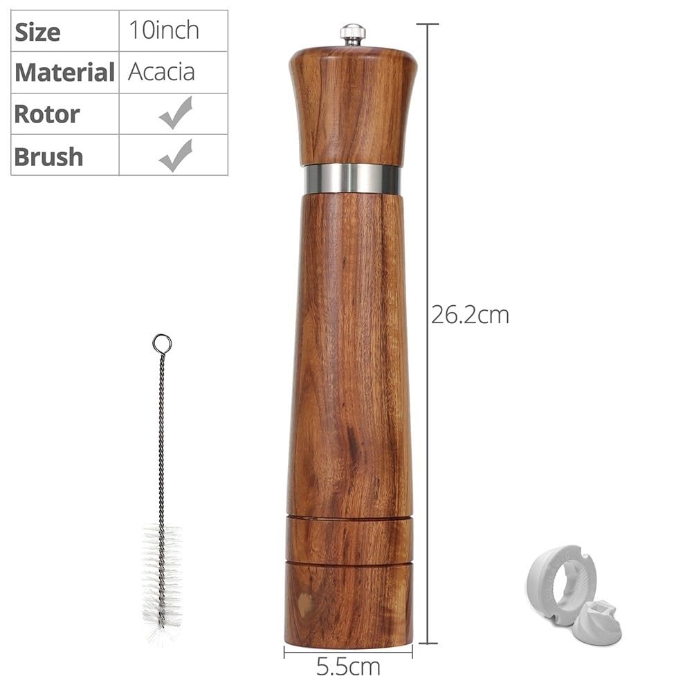 Młynek do pieprzu lub młynek do soli młynek do pieprzu drewniany młynek do soli i pieprzu domowa kuchnia solniczka ręczna młynek do pieprzu (kolor: 25 cm)