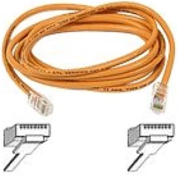 Belkin Cat5e Ethernet Patch Cable, RJ45, 25ft, Orange | internet cable, LAN cord, wired network cable, router to modem, fast ethernet, 1Gbps, patch panel, structured cabling