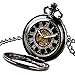 OIFMKC Pocket Watch Luxury Mechanical Pocket Watch Mens Carving Transparent Glass Cover Winding Fashion Automatic Steampunk Exquisite Fob Watch Gift