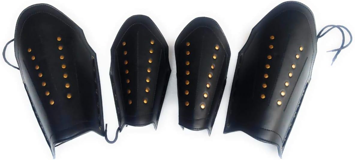 NauticalMart Roman Leather Greek Armor Vambrace Collectible Arm Guard & Leg Guard
