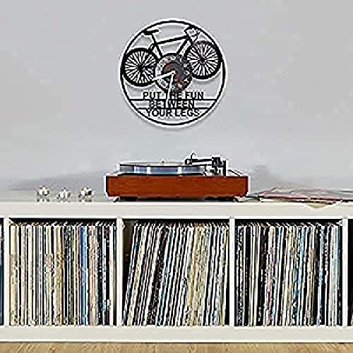 Horloge murale rétro vélo disque vinyle silencieuse pour déco mur
