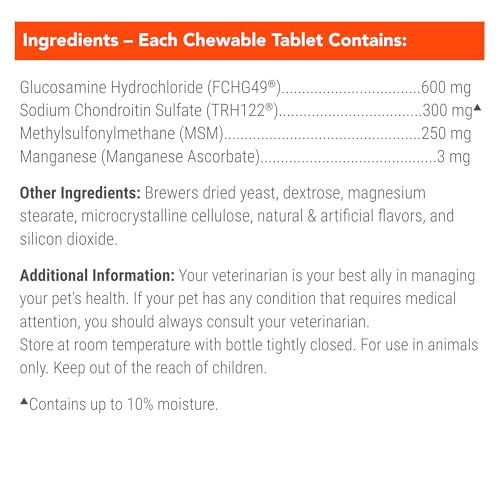 Image of Nutramax Cosequin for Dogs Joint Health Supplement, Contains Glucosamine for Dogs, Plus Chondroitin and MSM, Supports Healthy Joints, Chewable Tablets, 250 Count