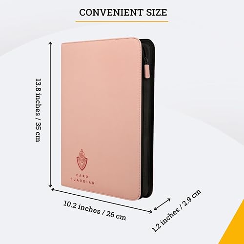 Miniatura 5 de Card Guardian - Carpeta negra de 9 bolsillos con cremallera para 360 tarjetas - Bolsillos laterales de carga para juegos de cartas coleccionables