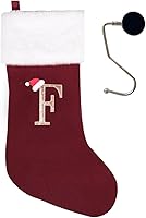 Vista 1 de Medias de Navidad de 20 pulgadas con monograma con letras, medias de Navidad súper suaves, medias grandes de monograma, medias de Navidad con letras