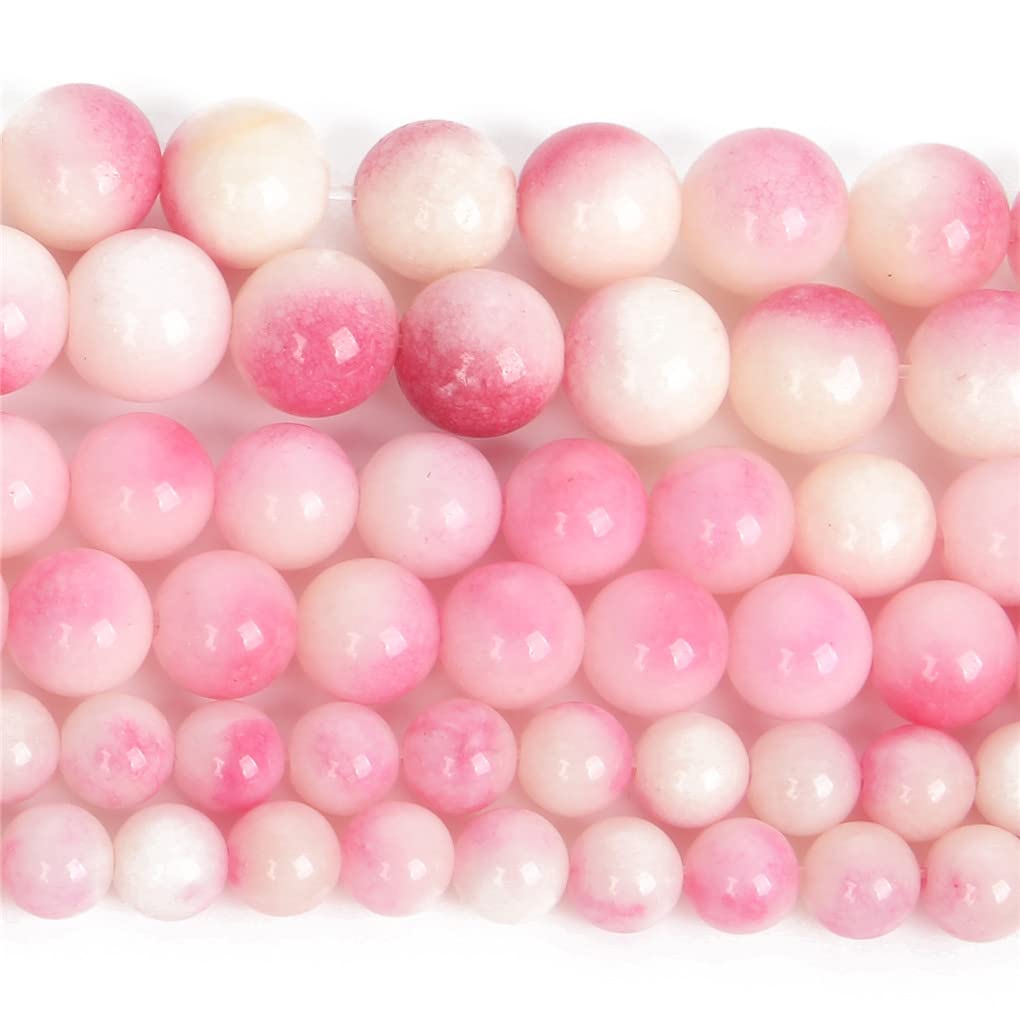 Perles en pierre naturelle rose pêche 10mm pour fabrication bijoux colliers DIY