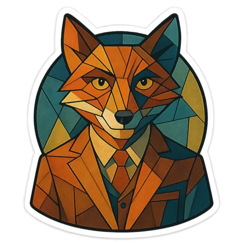 Fantastic Mr. Fox Cubist Art Sticker (2.75