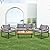 VINGLI 4 -Piece Outdoor Patio Furniture Set with Coffee Table, Patio Conversation Set with Thick Cushions, Patio Sectional Furniture Set for Porch, Balcony