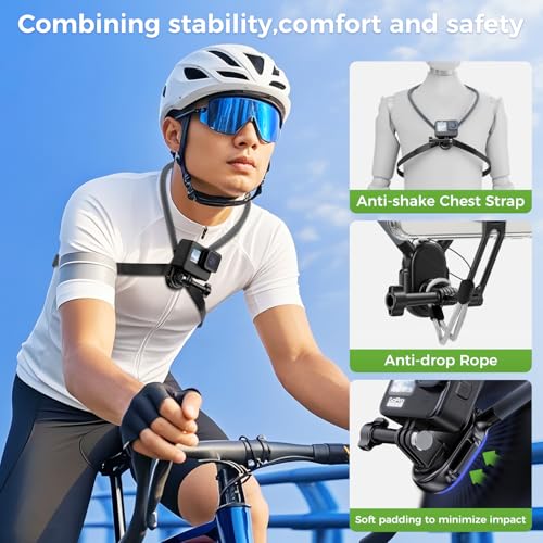 Magnetic Neck Phone Holder, Neck Mount for Cell Phone Hands Free POV/Vlog Selfie Mount with Chest Strap, Chest Phone Holder for Recording/Cooking/Riding, iPhone 17 16 15 14 13 Android GoPro Insta360 by SENWOW - Image 3