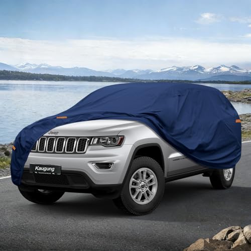 Image of Kaugung Custom Fit SUV Car Cover for Jeep Grand Cherokee (2010-2026), Heavy Duty Waterproof All Weather Outdoor Protection, Breathable Full Exterior Cover with Vent, Rain Sun Snow UV Proof