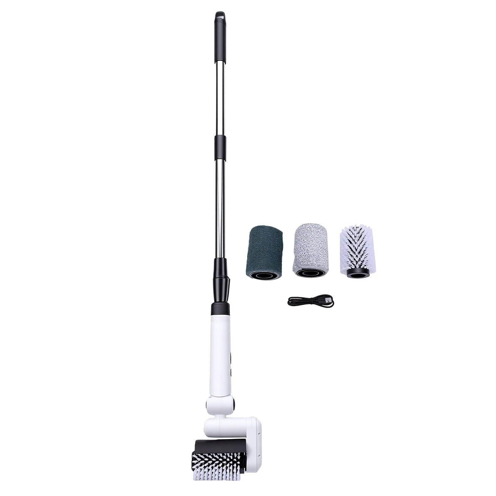 Fdit Cepillo de Limpieza Eléctrico, Cepillo de Baño Inalámbrico (White)