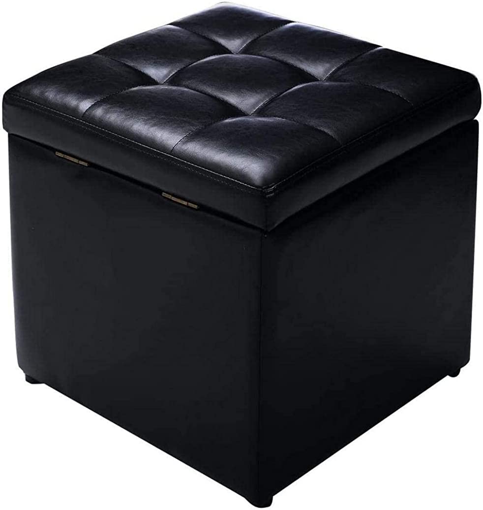 Coffre à jouets repose-pieds simili cuir et pouf pliant pour rangement de chambre