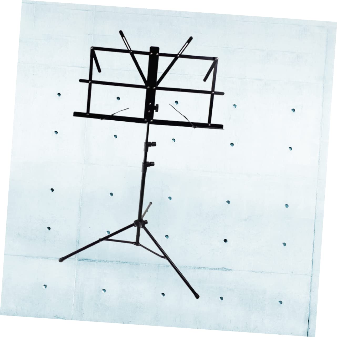 Gatuida Supporto per Spartiti Musicali Treppiede Metallo Pieghevole e Leggero per Chitarra e Violino con Piedini Antiscivolo e Fermacarte Molla Nero