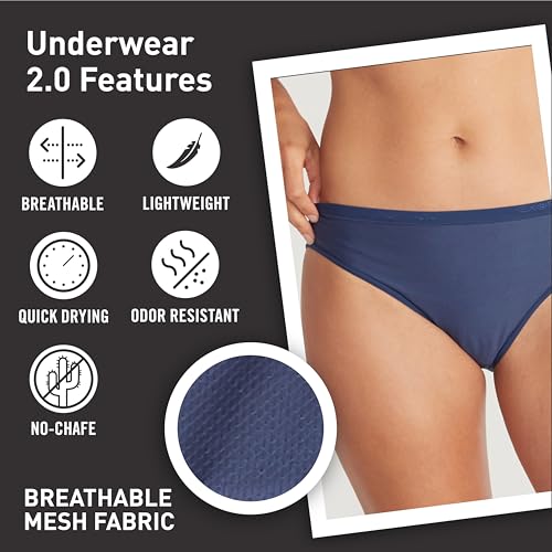 Image of ExOfficio Women's Give-N-Go 2.0 Bikini Cut Brief 2-Pack - Breathable Durable Easy Care Travel Underwear