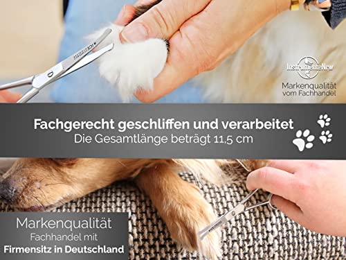 Exklusive Fellschere Pfotenschere Gebogen Haarschere Hundehaar-Schere (11,5 cm)