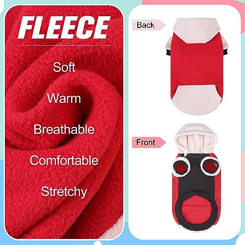 Image of BEAUTYZOO Fleece Dog Hoodie Sweatershirt with Pocket and Leash Hole, Stretchy Small Medium Large Sized Dogs Clothes for Fall Winter Cold Days, Color Designer Warm Dog Jackets,French Bulldog Coats