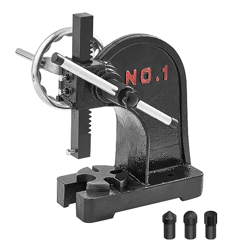 VEVOR Arbor Press, 1 Ton Manual Arbor Press with Handwheel, 5.9" Maximum Height, Cast Iron Heavy-duty Manual Desktop Arbor Press, Precision Hand Press for Stamping, Bending, Stretching, Forming