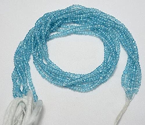 Perles rondelles facettées bleu azur en pierre naturelle LKBEADS de haute qualité pour bijoux